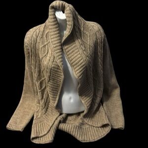 Cleo Beige Elsamanda style  Wool open Cardigan Size Small